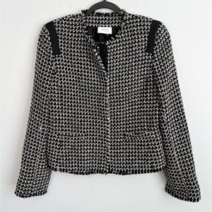 AKRIS Punto US 6 UK 10 • Black Woven Tweed Blazer Jacket Coat.